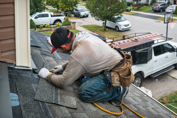 Professional Gutter Installation technician working in Herndon, PA